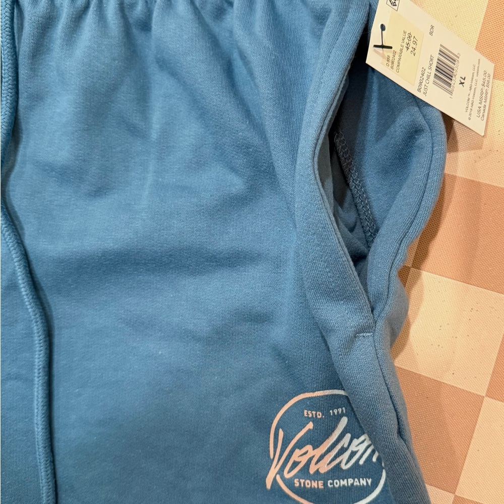 Volcom Women's Blue Drawstring Shorts - Picture 2 of 6